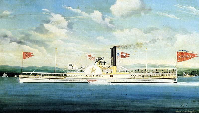 James Bard Alida, Hudson River steamer as painted oil painting picture